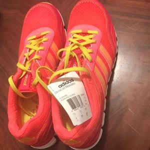 Bright Pink Adidas with Neon Yellow Accent